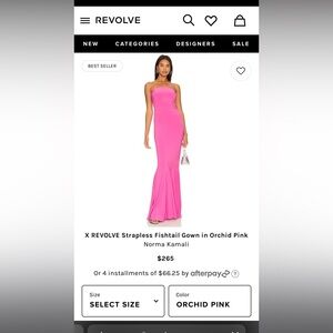 X Revolve Strapless Fishtail Gown in Orchid Pink